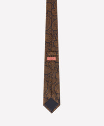Copper & Black Contrast Paisley Silk Tie