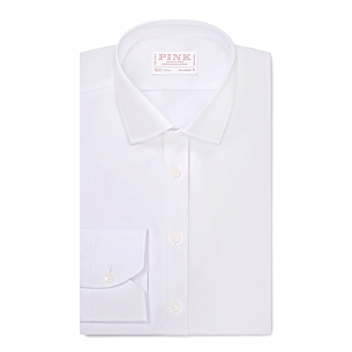 White Tailored Fit Double Cuff Ramses Poplin Formal Shirt