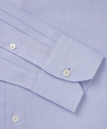 Blue & White Slim Fit Bi-Colour Twill Formal Shirt