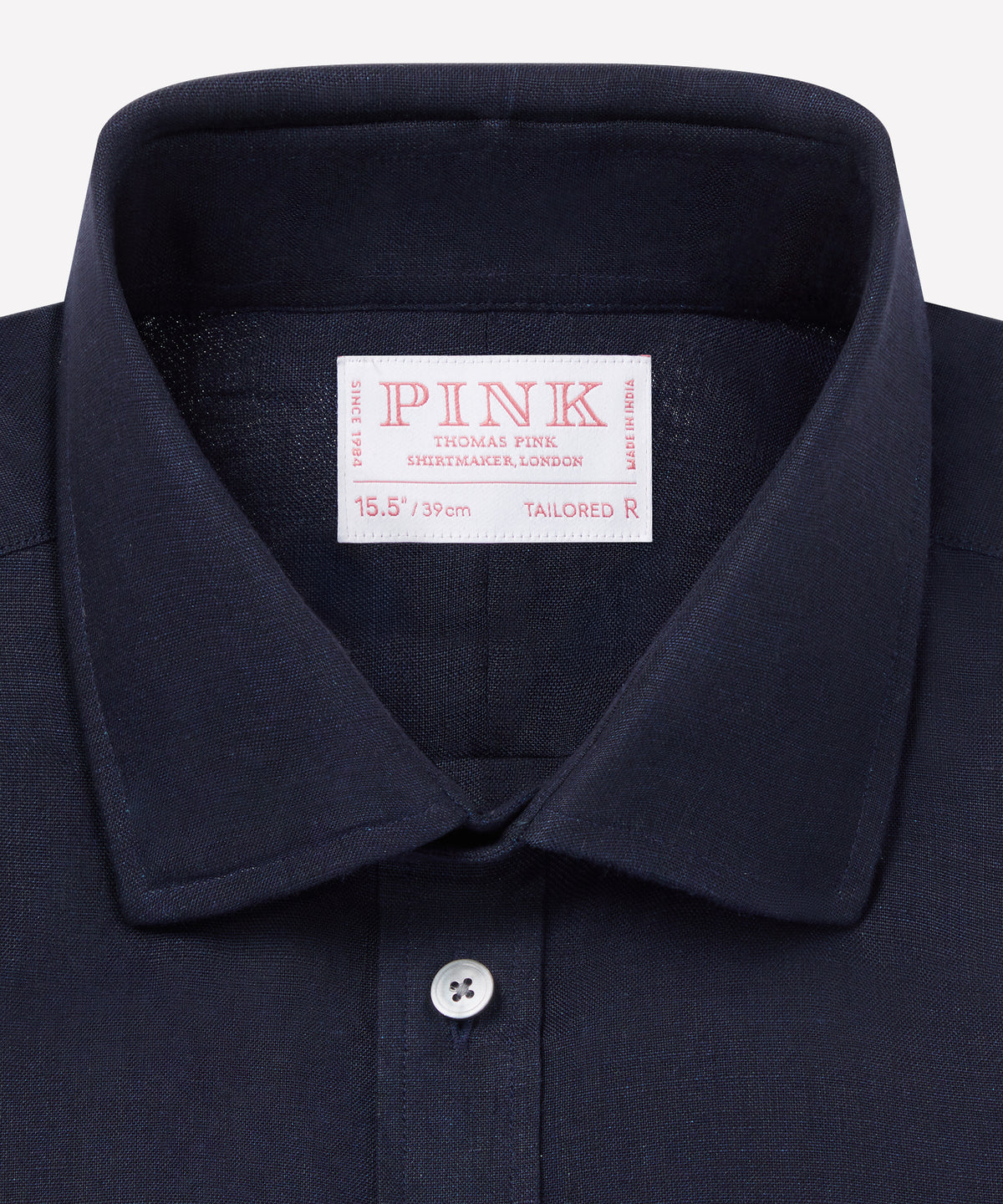 Navy Tailored Fit Essential Linen Formal Shirt