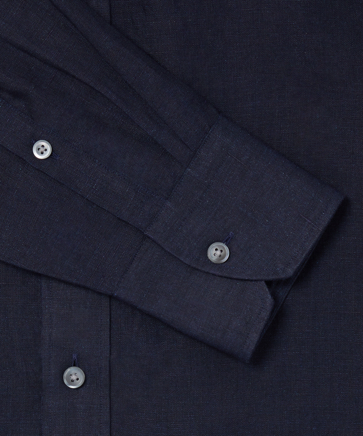 Navy Tailored Fit Essential Linen Formal Shirt