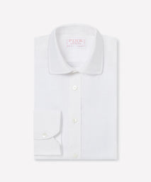 White Tailored Fit Essential Linen Formal Shirt