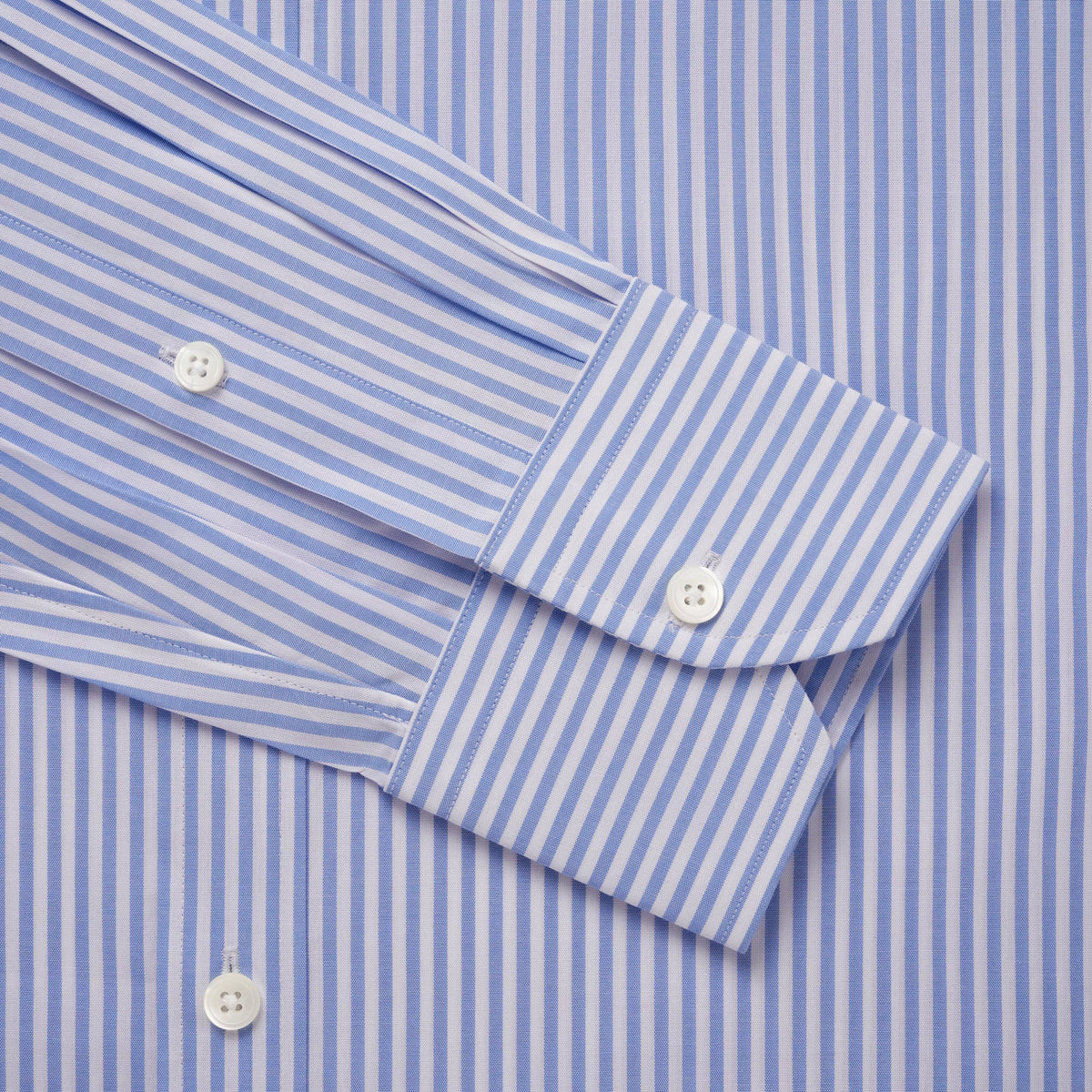 Blue & White Classic Fit Panama Stripe Formal Shirt