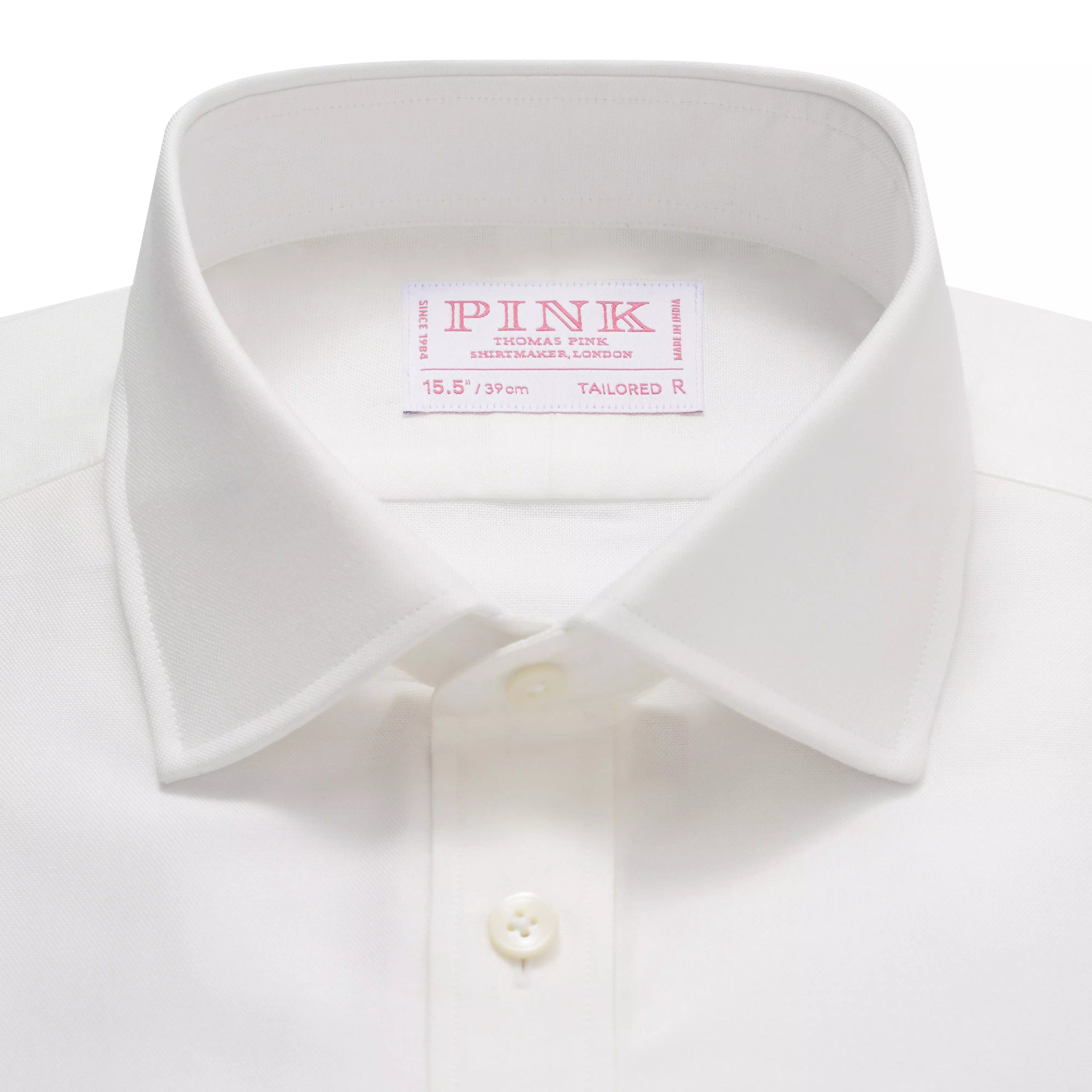 Off White Tailored Fit Double Cuff Cotton Oxford Formal Shirt